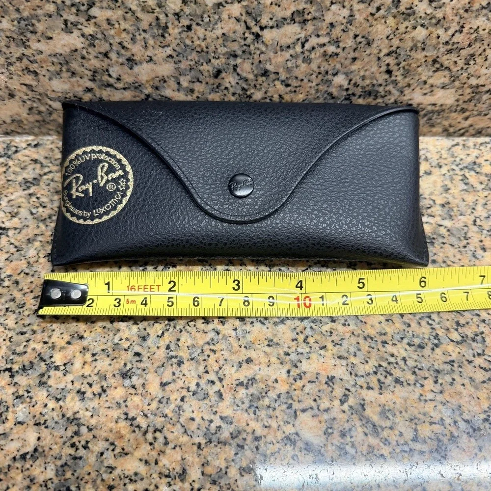 Ray-Ban Black Pebbled Faux Leather Sunglasses Case with Booklet